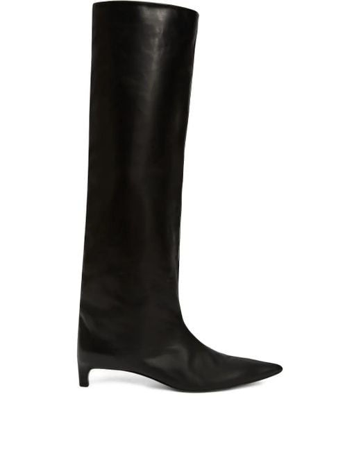 Jil Sander Black 35 Knee-high Leather Boots