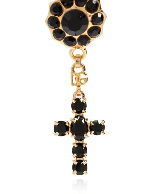 Dolce & Gabbana White Strass Embellished Earrings
