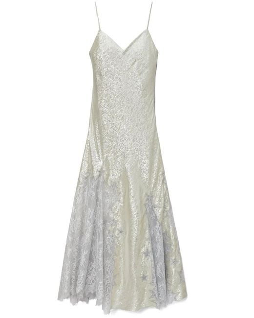 Tory Burch Star Lace-Detail Slip Dress in White | Lyst