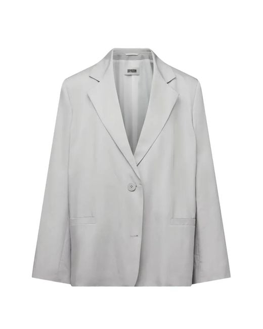 Drykorn Gray Iverly Single-Breasted Blazer