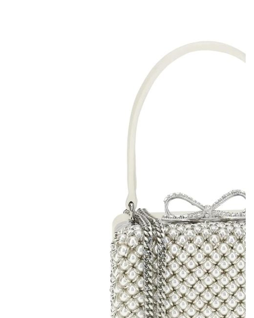 Self-Portrait White Pearl Embellished Micro Bag