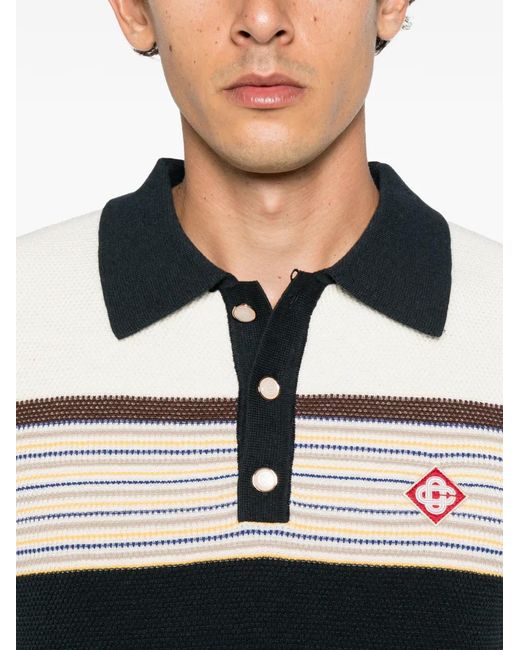 Casablanca Black Colour-Block Polo Shirt for men