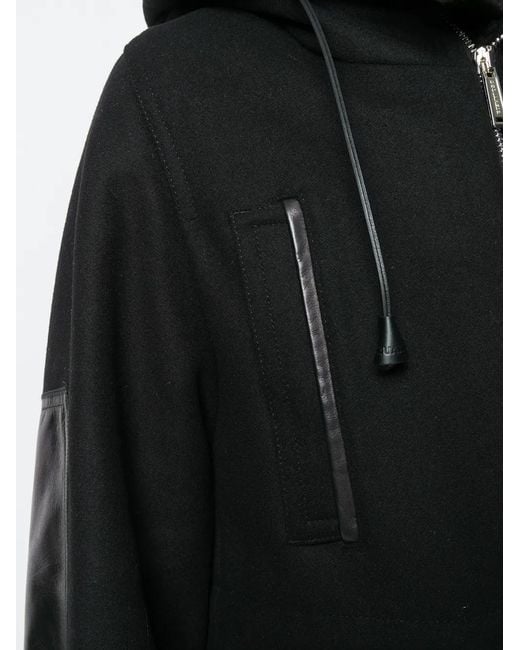 DSquared² Black Shearling Lined Hooded Coat
