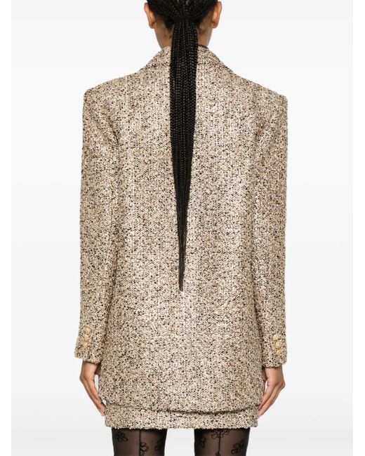Alessandra Rich Natural Lurex Tweed Blazer