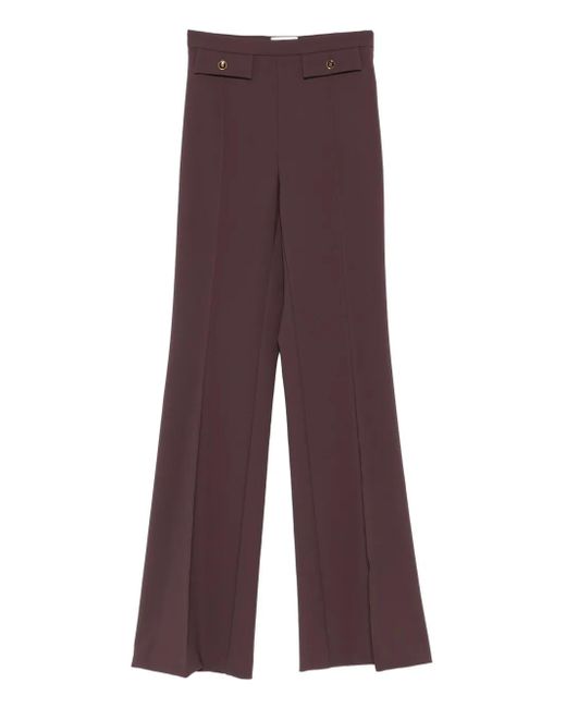Elisabetta Franchi Purple Button-Detail Trousers