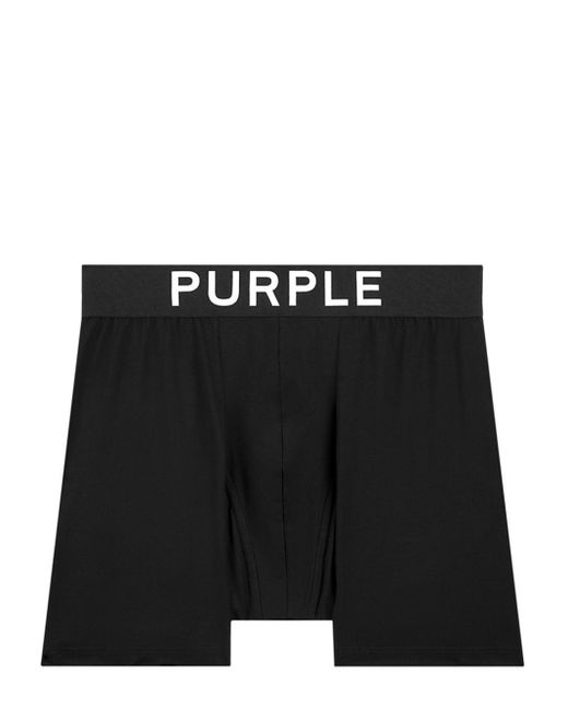Purple Brand Black Logo-waistband Cotton Boxers for men