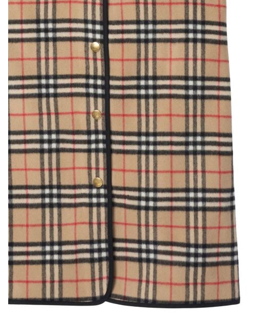 Burberry Natural Wool-Cashmere Check Gilet