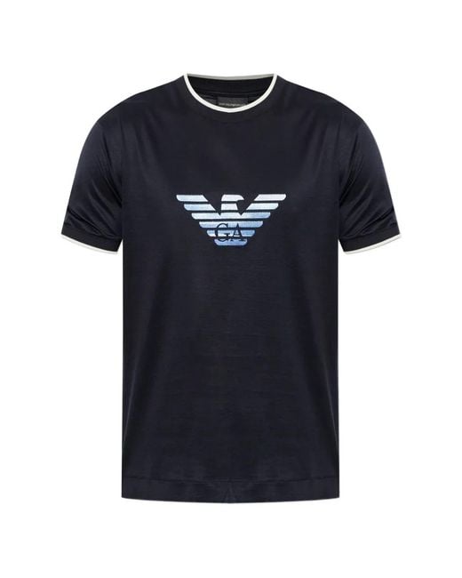 Emporio Armani Blue Crew-Neck T-Shirt for men