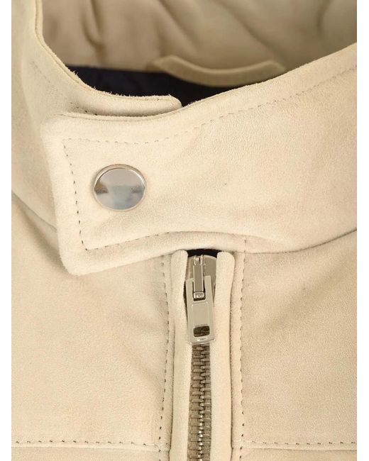 Al Duca D'aosta Natural Padded Suede Gilet for men