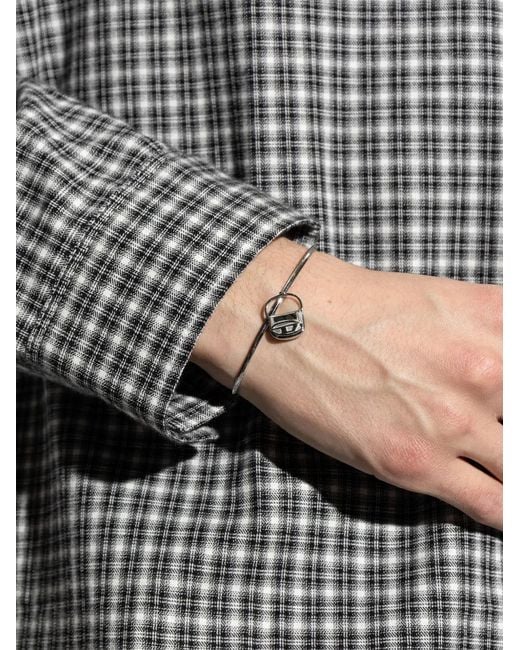 DIESEL White Bag Charm Bracelet