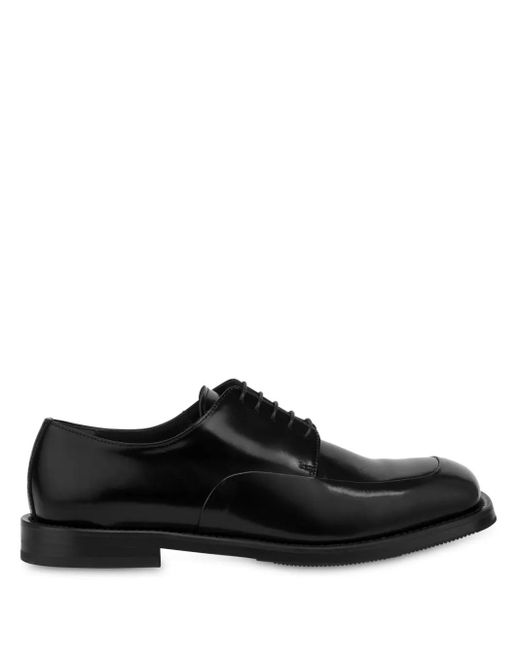 Moschino Black Leather Oxford Shoes