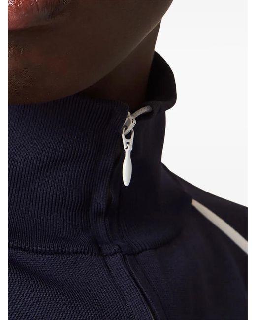 Miu Miu Blue Embroidered-Logo Mini Skirt