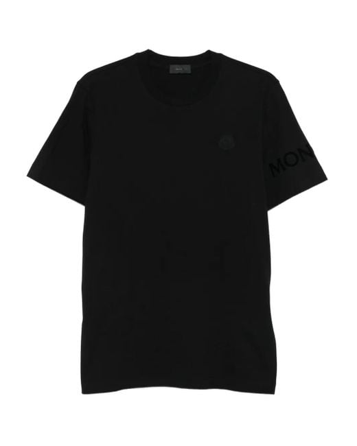 メンズ Moncler ロゴ Tシャツ Black