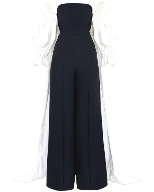Greta Constantine Blue Cape-design Two-toned Jumpsuit