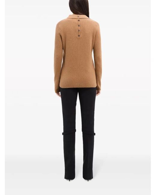 Courreges Natural Multi-Button Polo Sweater