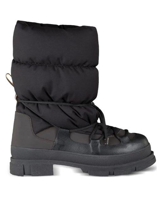 Moorer Black Arly-Pu3 Padded Lace-Up Boots for men