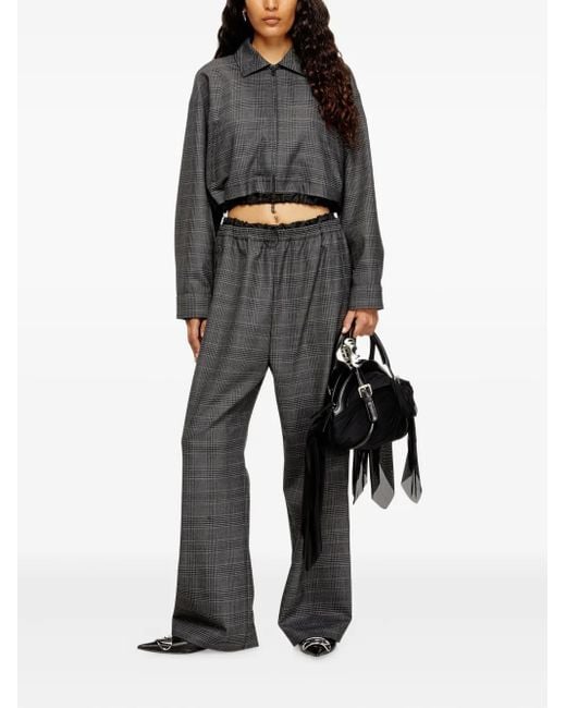 DIESEL Black Checked Cropped Jacket