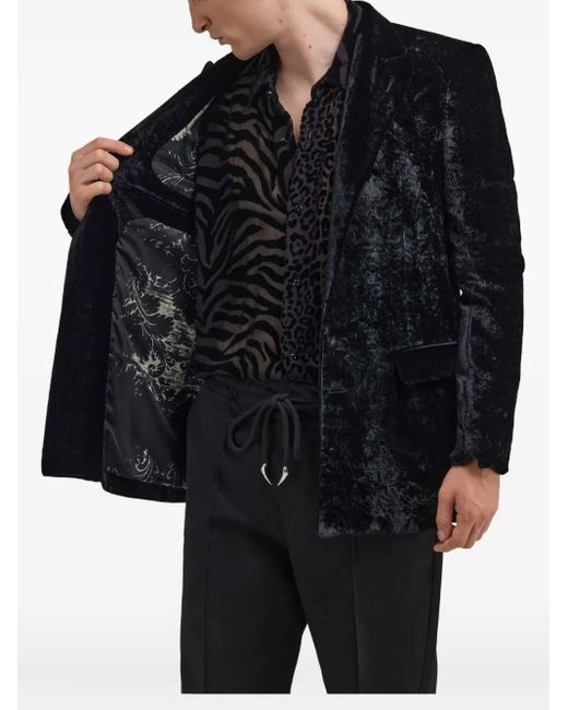 Roberto Cavalli Black Single-Breasted Blazer for men