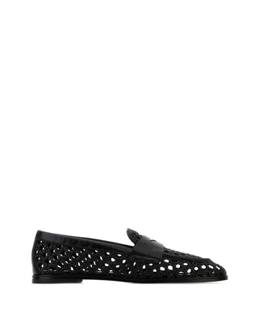 Stuart Weitzman Black Spencer Leather Loafers