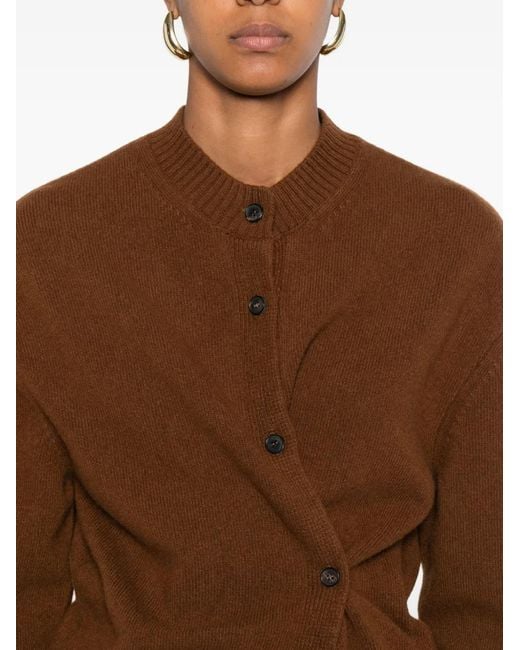 Phisique Du Role Brown Button-Front Wool Cardigan