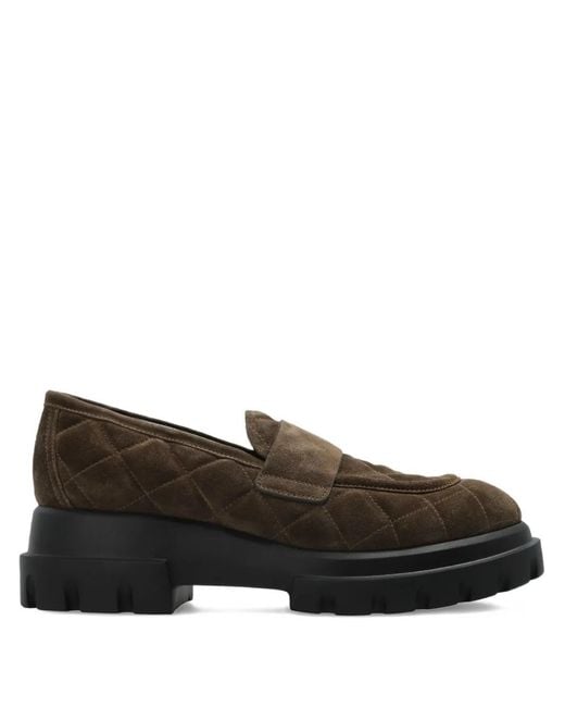 Agl Attilio Giusti Leombruni Black 55Mm Quilted- Design Loafers