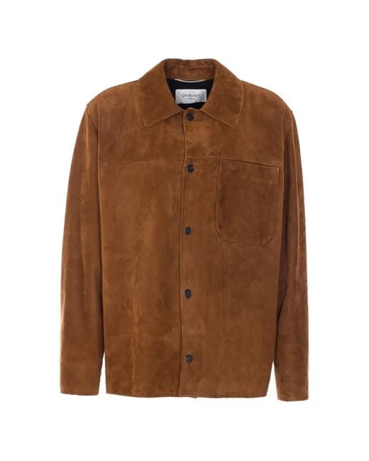 Saint Laurent Brown Button-Fastening Shirt Jacket for men