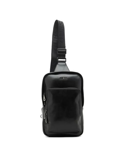 Guess Black Mini Boston Crossbody Backpack for men