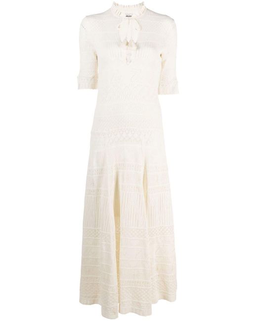 Zadig & Voltaire Memphis Pointelle-knit Maxi Dress in White | Lyst