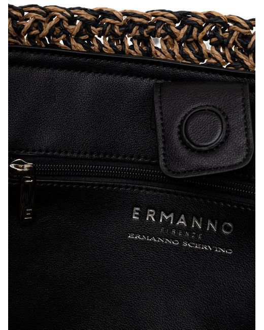 ERMANNO FIRENZE Brown Braided-Handle Raffia Tote Bag
