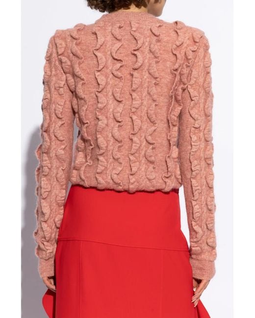Moschino Pink Logo-Plaque Sweater