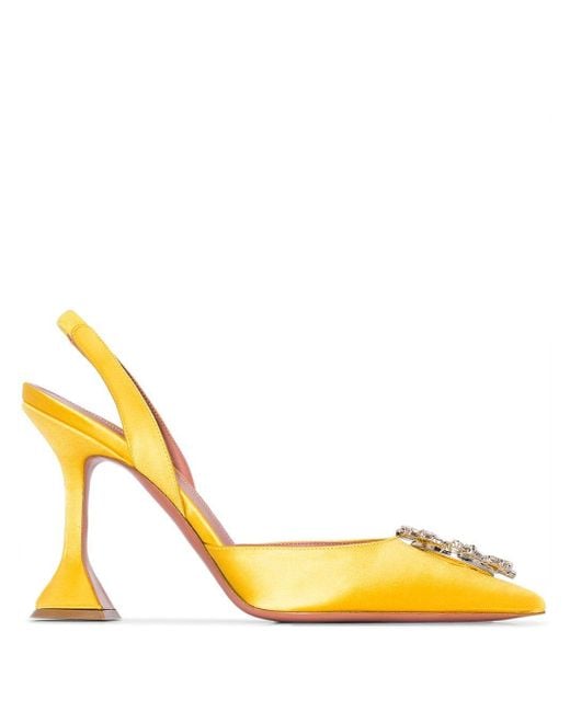 AMINA MUADDI Yellow Begum Slingback Pumps