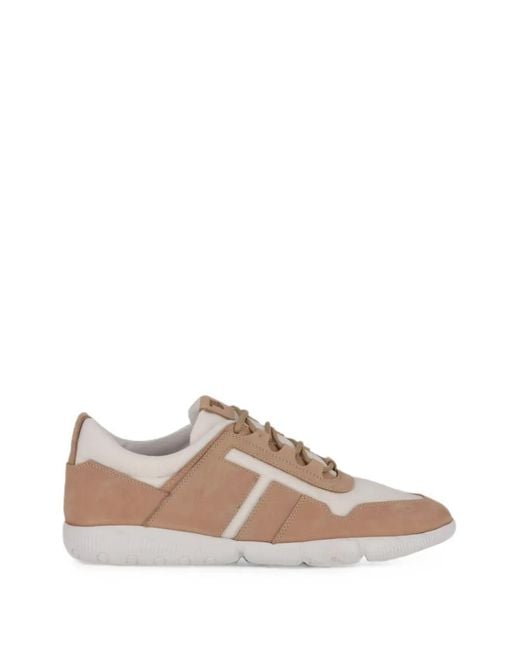 Tod's Brown T-Logo Panelled Sneakers for men