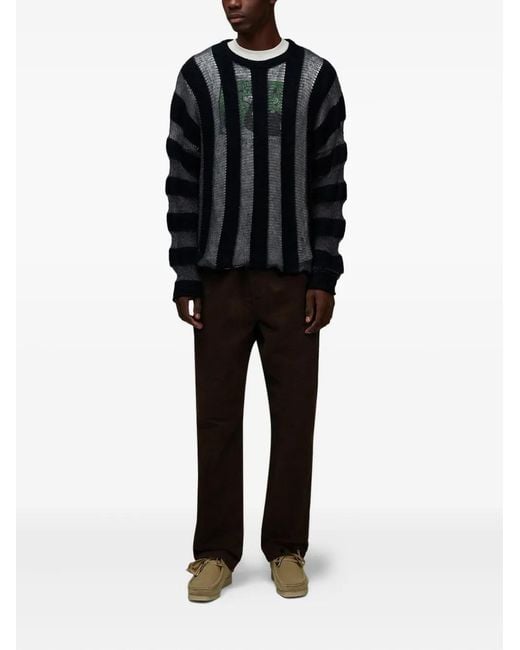 Brain Dead Black Fuzzy Threadbare Sweater for men