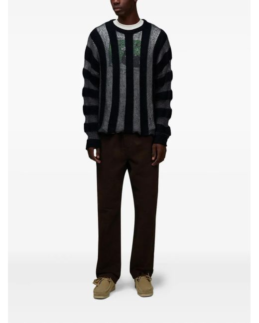 Brain Dead Black Fuzzy Threadbare Sweater for men