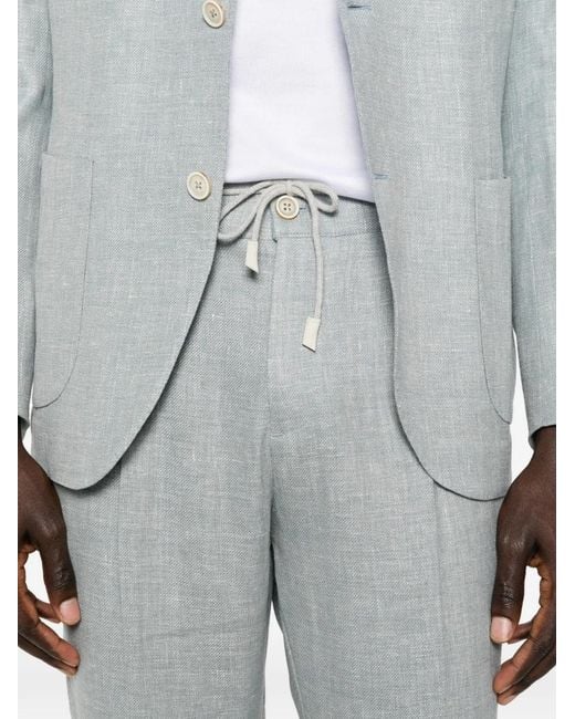 Eleventy Gray Notched-Lapel Single-Breasted Suit for men