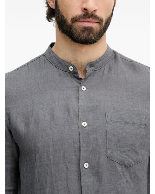 Benetton Gray Chemise À Col Mao for men