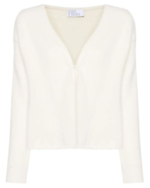 GIUSEPPE DI MORABITO White Cardigan Mit Brosche