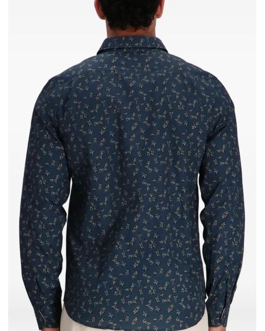 Paul Smith Blue All-Over Print Cotton Shirt for men
