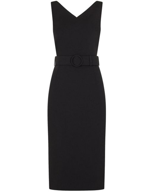 Jane Midi-jurk Met Ruches in het Black