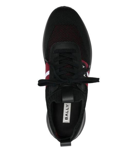 Bally Black Stripe Accents Leather Sneakers for men