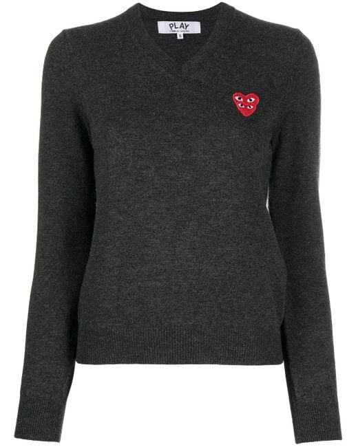 Top con parche de corazones COMME DES GARÇONS PLAY de color Gray