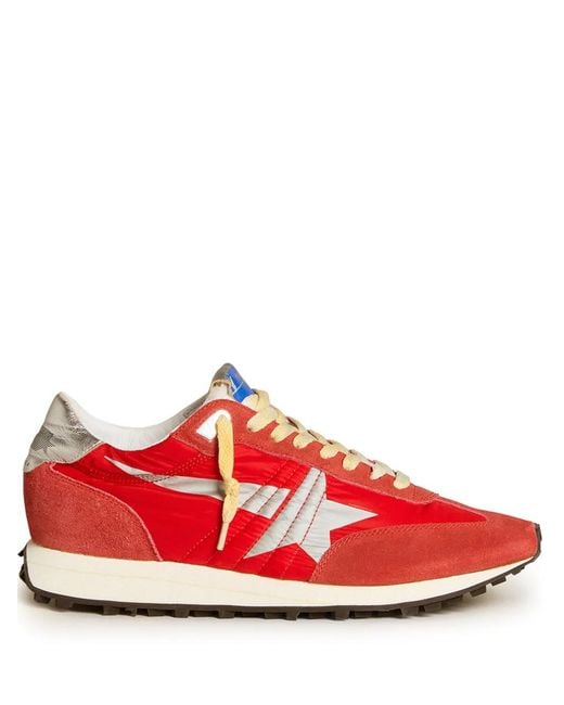 Golden Goose Deluxe Brand Red Sneakers With Suede Overlays for men
