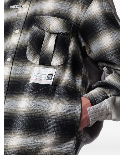 Maison Mihara Yasuhiro Gray Check-Pattern Panelled Jacket for men