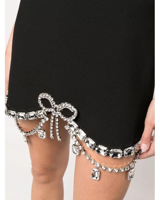 Area Black Crystal Bow Mini Skirt
