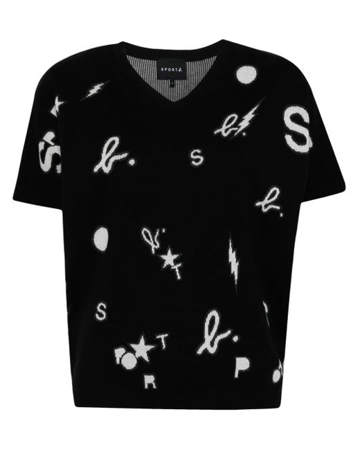 SPORT b. by agnès b. ロゴ ニットトップ Black