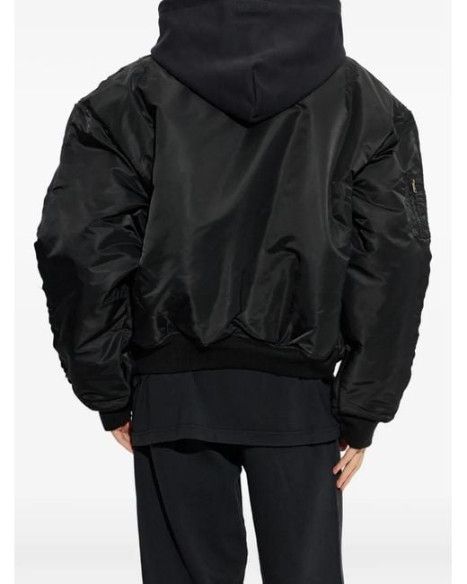 Vetements Black X Alpha Industries Hooded Bomber Jacket for men