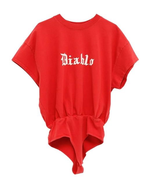 Willy Chavarria Red Diablo-Print Body