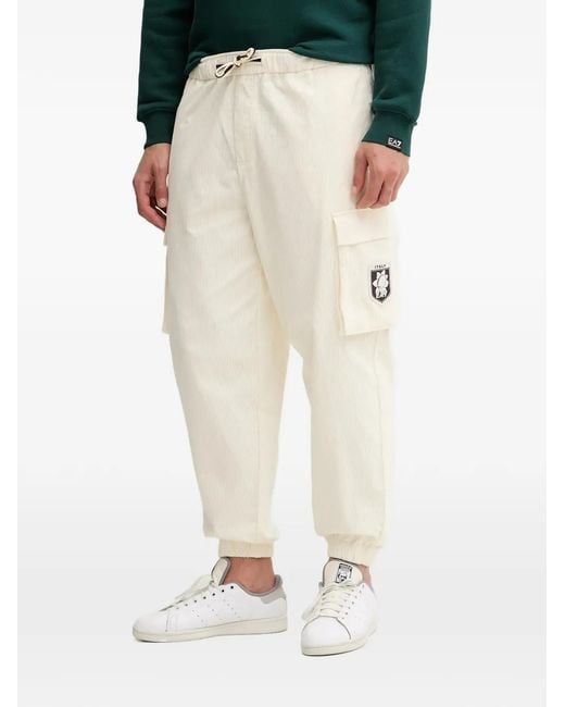 EA7 Natural Pantalon En Coton À Coupe Ample for men