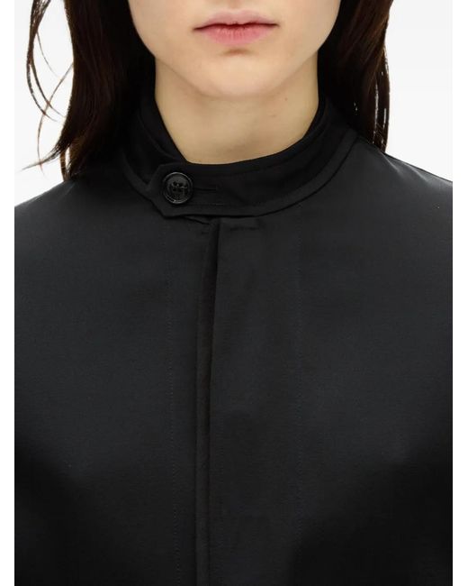 Ann Demeulemeester Black Zaya Satin-Finish High-Neck Jacket