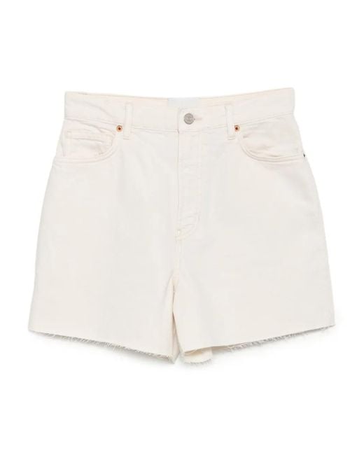 Reformation White Saige Denim Shorts